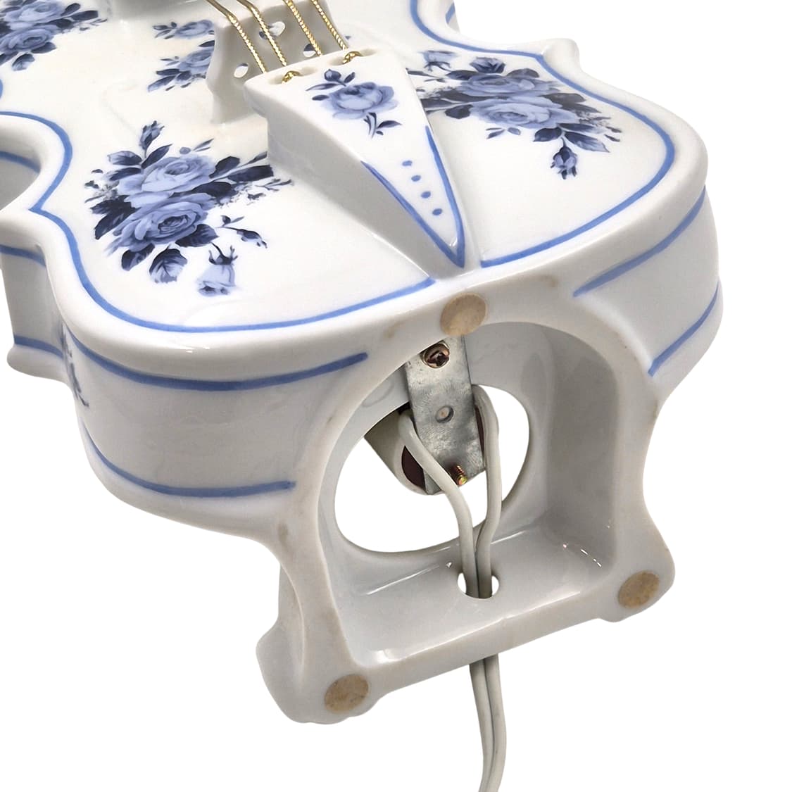 70s 이탈리아 드먼 포셀린 플로랄 바이올린 빅 램프 상품이미지9