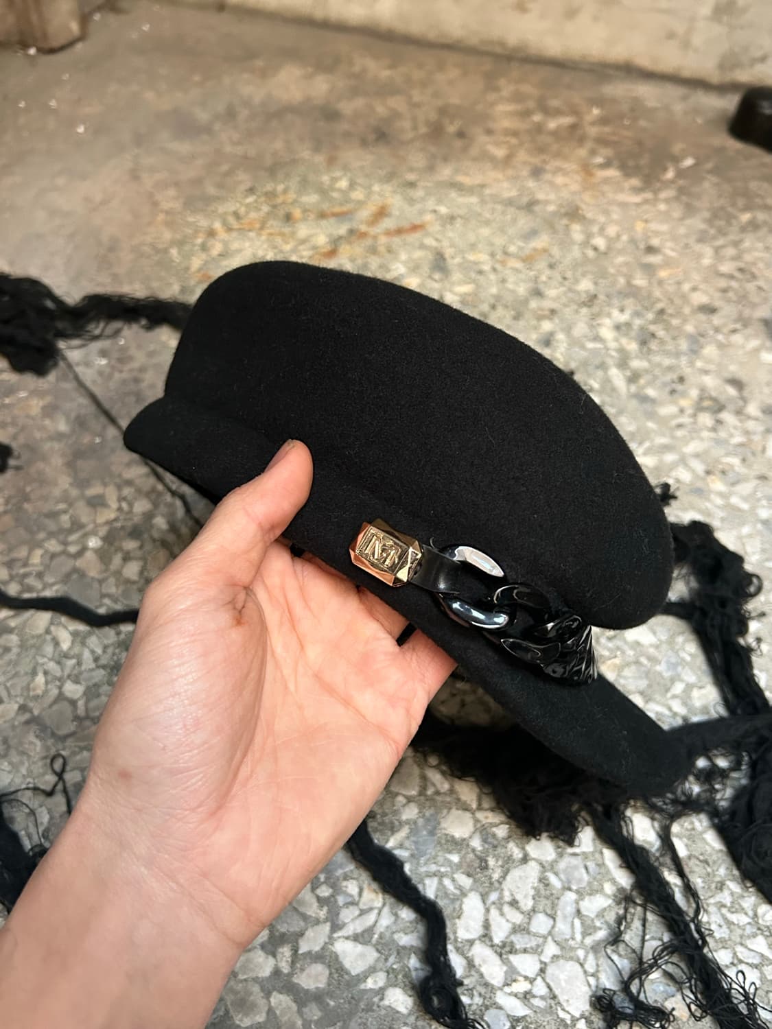 2000s Japanese black chain hat 상품이미지2
