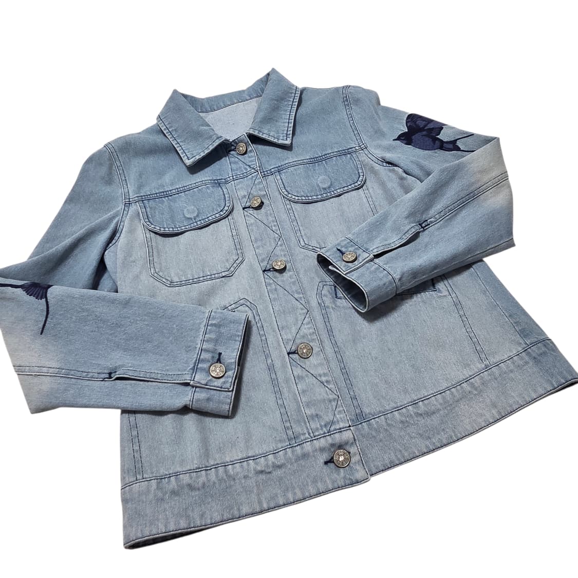 VITAGE 빈티지 버드 패치 청자켓 상품이미지3