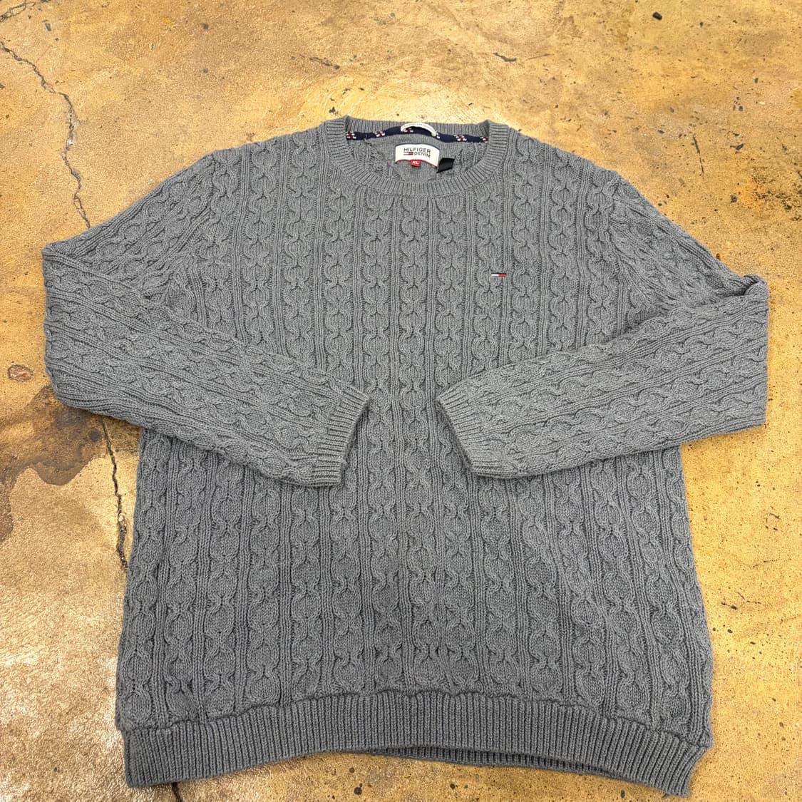 타미힐피거 꽈배기 그레이 니트 상품이미지2