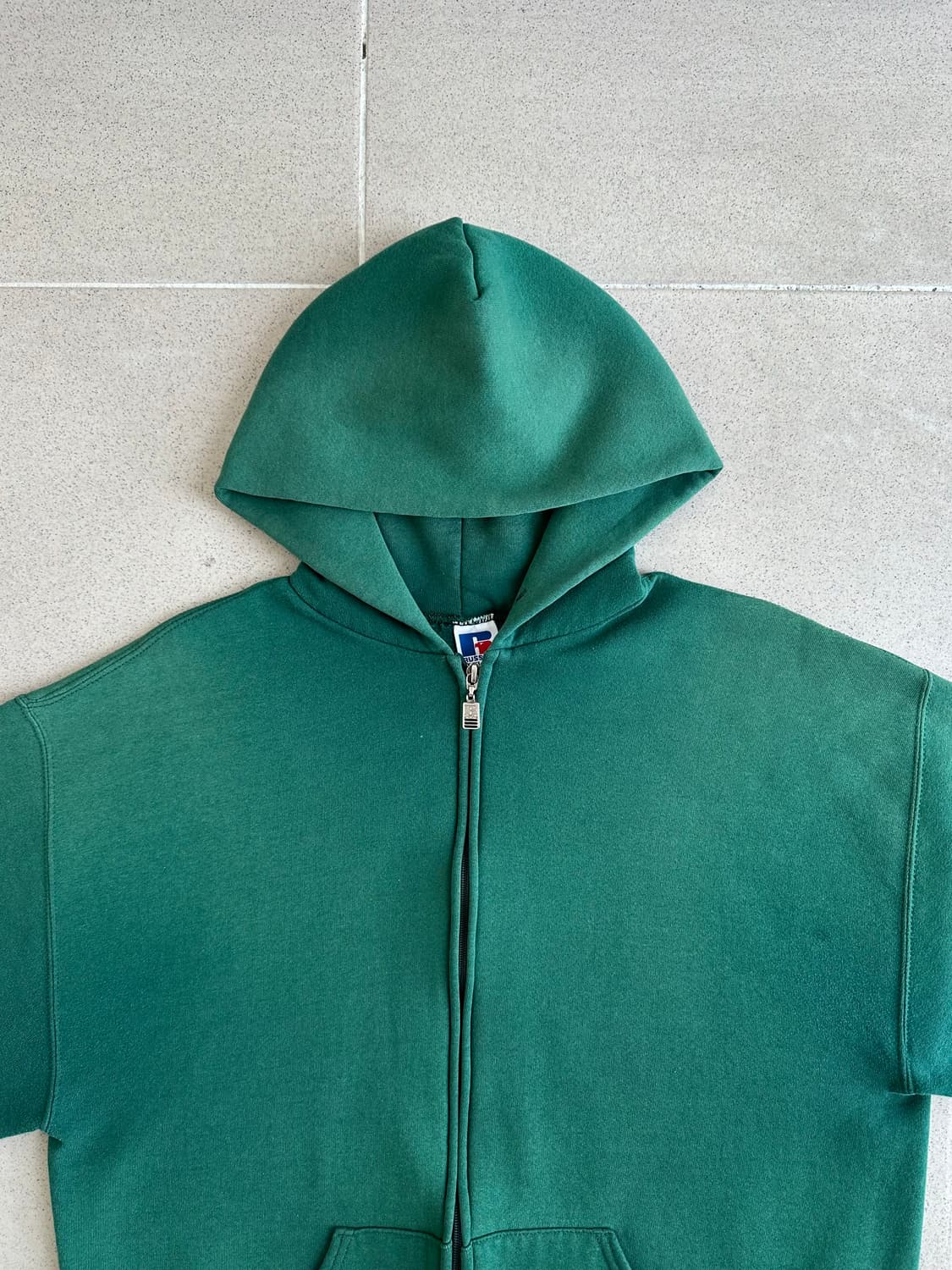 90s 빈티지 러셀 후드집업 그린 L USA 상품이미지4