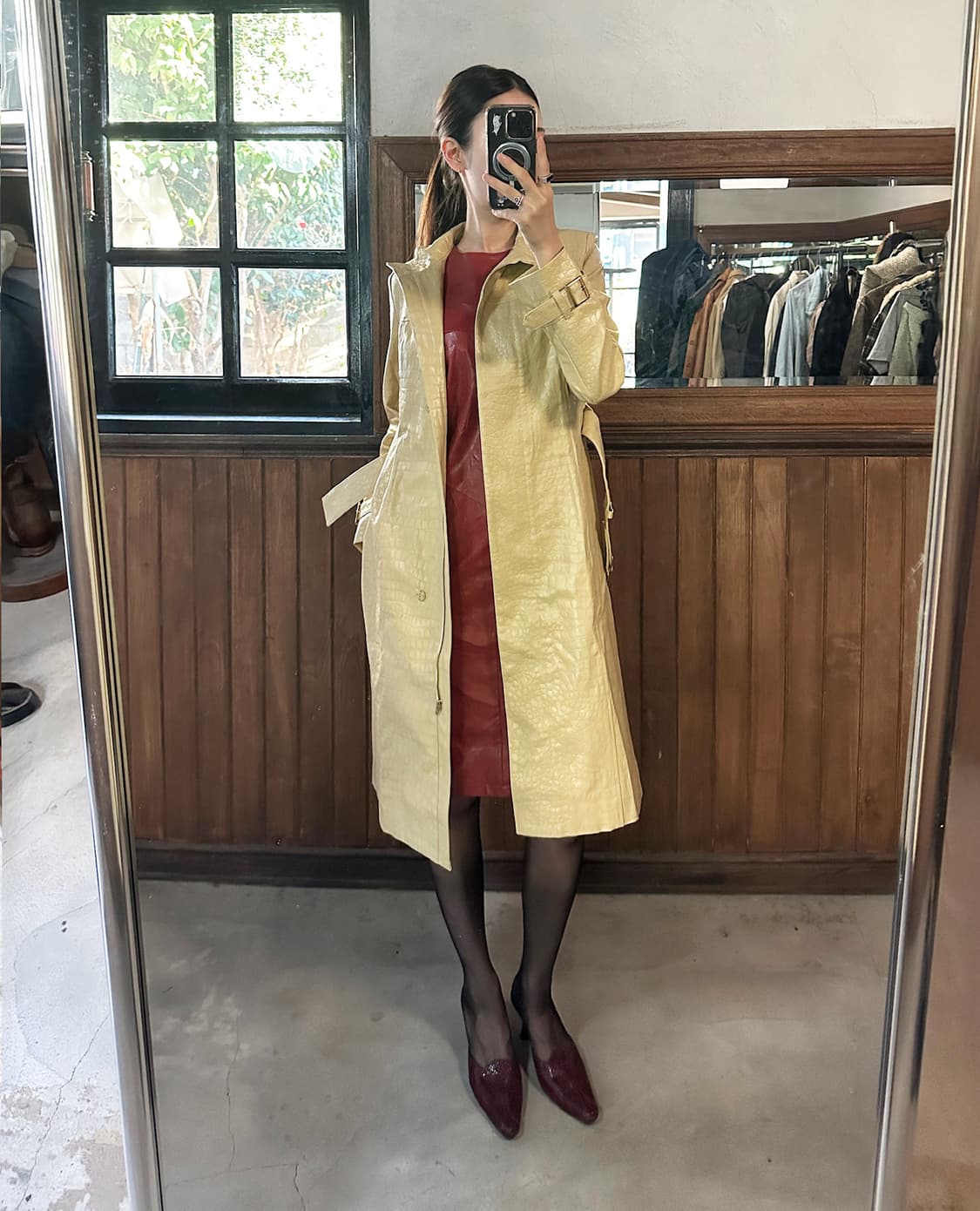 CECIL MCBEE faux leather trench coat 상품이미지4