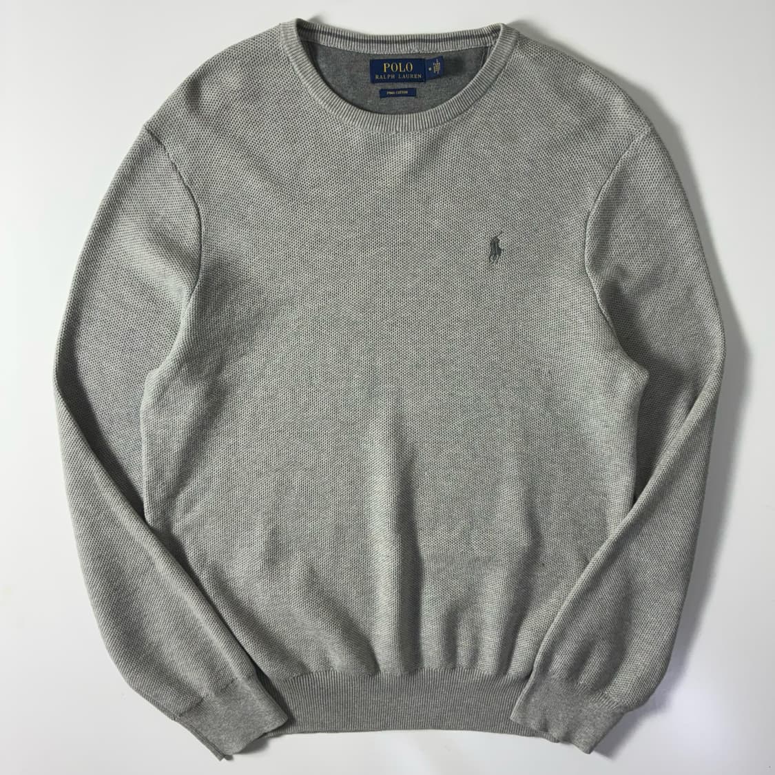 Polo  폴로 랄프로렌 자수 피마코튼 그레이 니트  상품이미지1