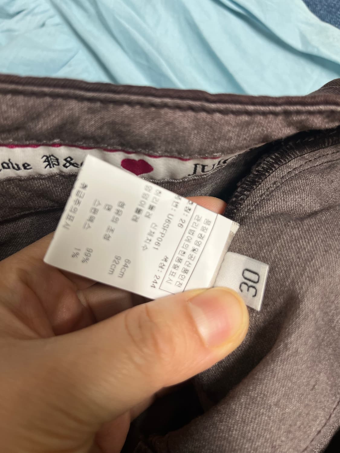 쥬시꾸뛰르 브라운 반바지/5부 면바지 26 상품이미지3