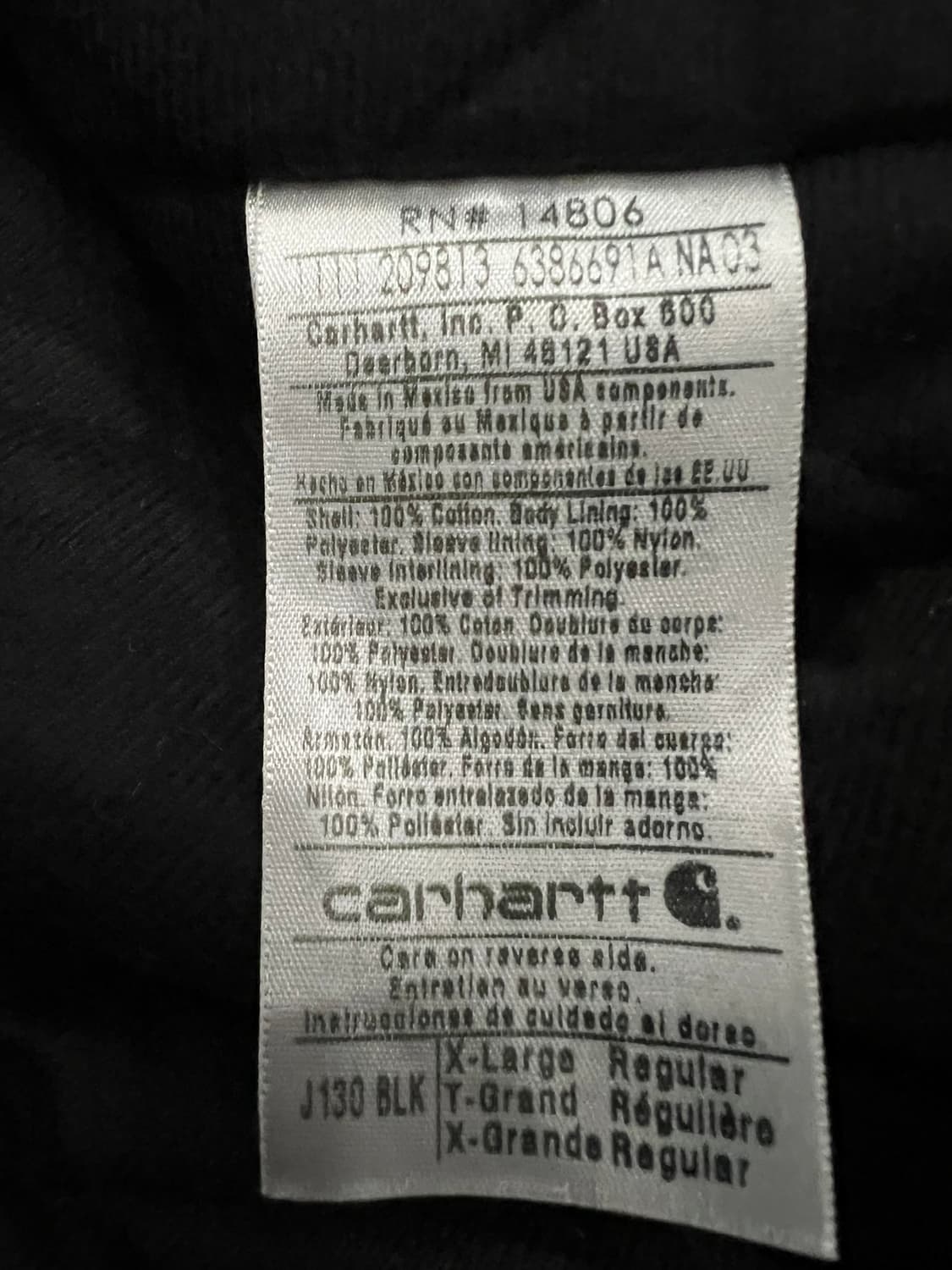 (XL) 칼하트 덕 액티브 후드자켓 J130 BLK 블랙 상품이미지5