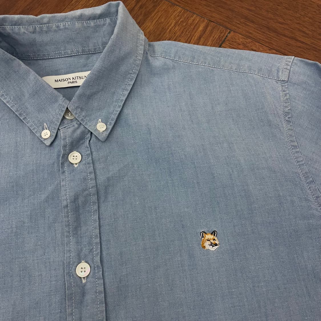 메종키츠네 폭스 헤드 패치 셔츠 상품이미지3