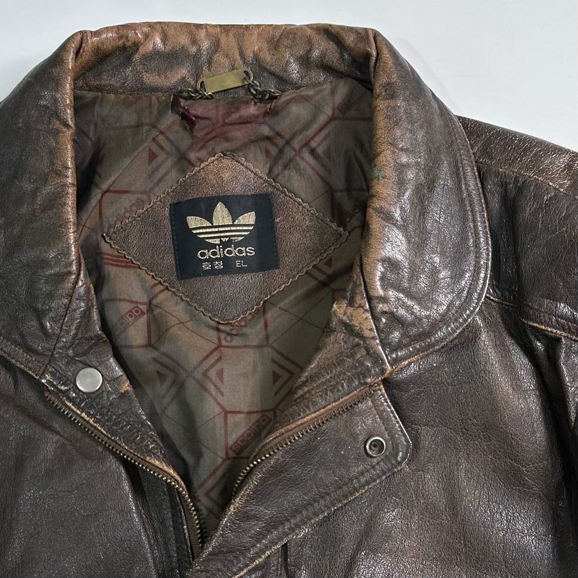 80s 아디다스 가죽 봄버 자켓 상품이미지6