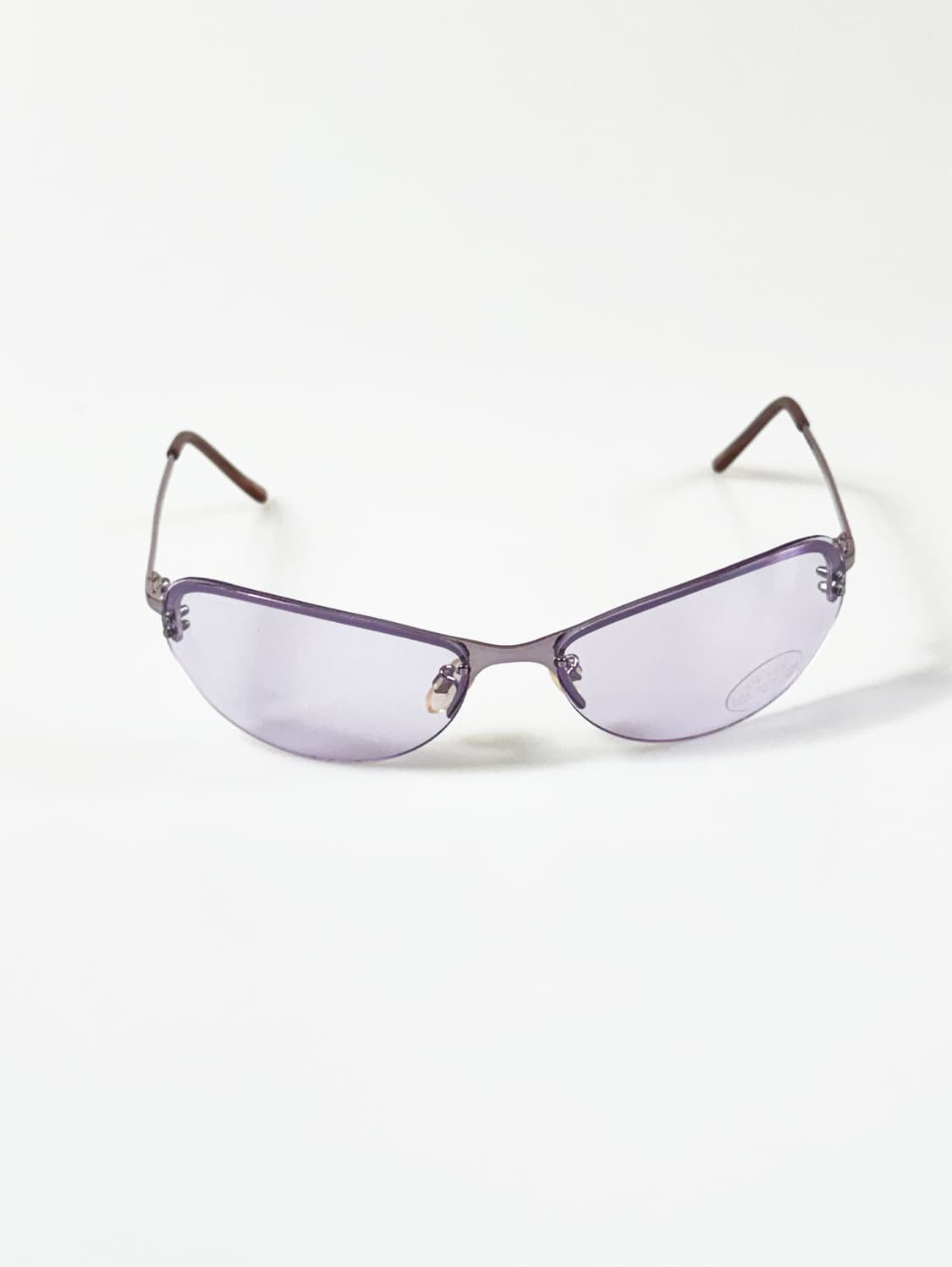 90s UNOSOLEIL 무테 캣아이 퍼플 틴트 빈티지 선글라스 상품이미지1