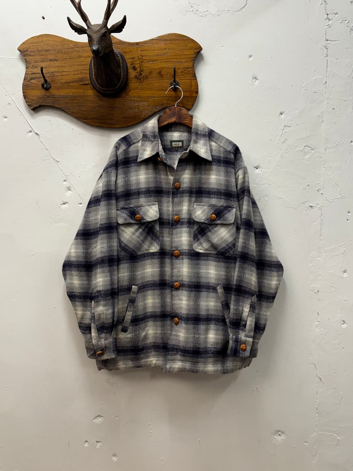L) Old UNIQLO Boa-Lined Plaid Flannel Sh 상품이미지1