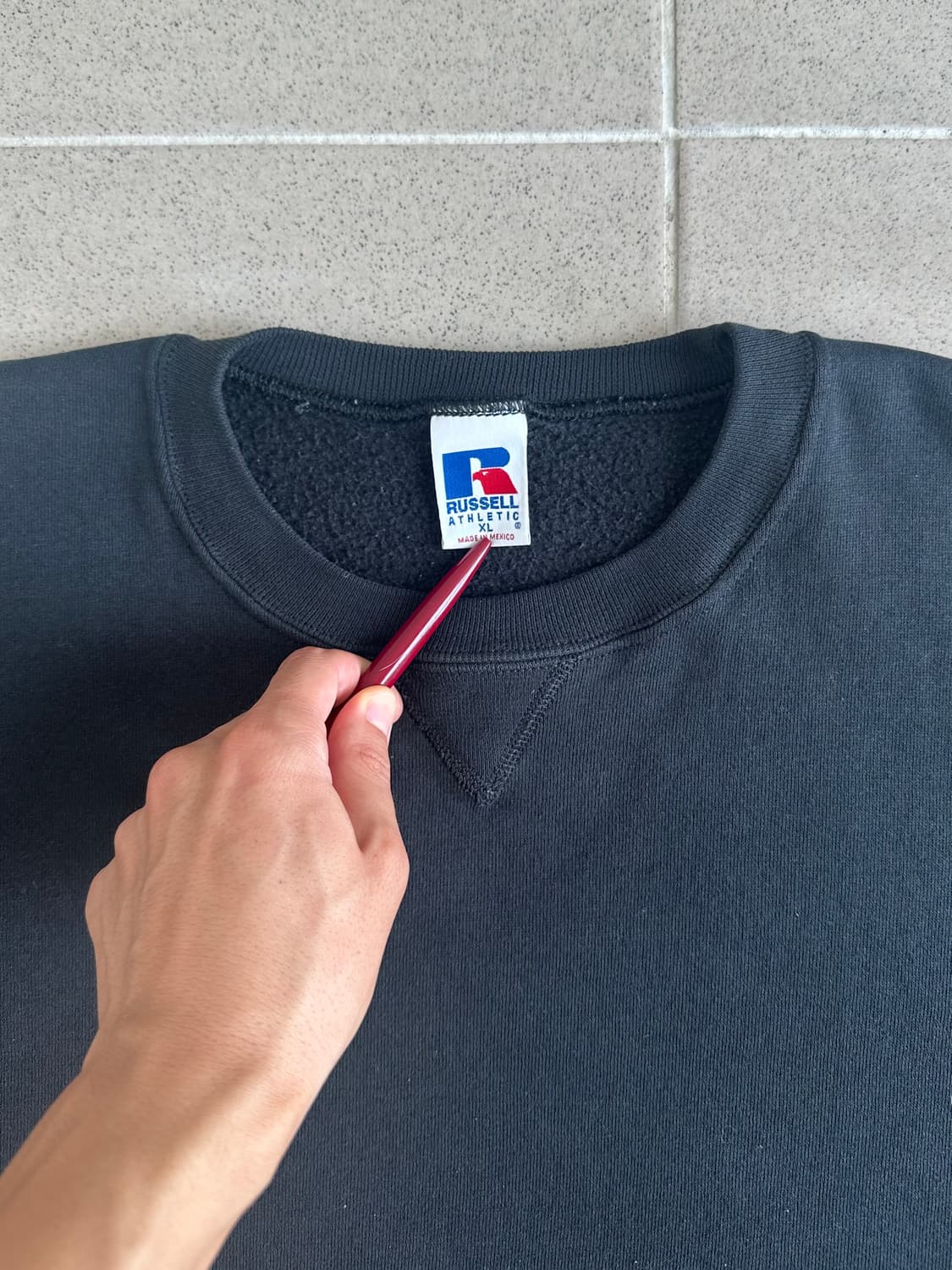 90s 빈티지 러셀 스웻셔츠 블랙 XL 상품이미지4
