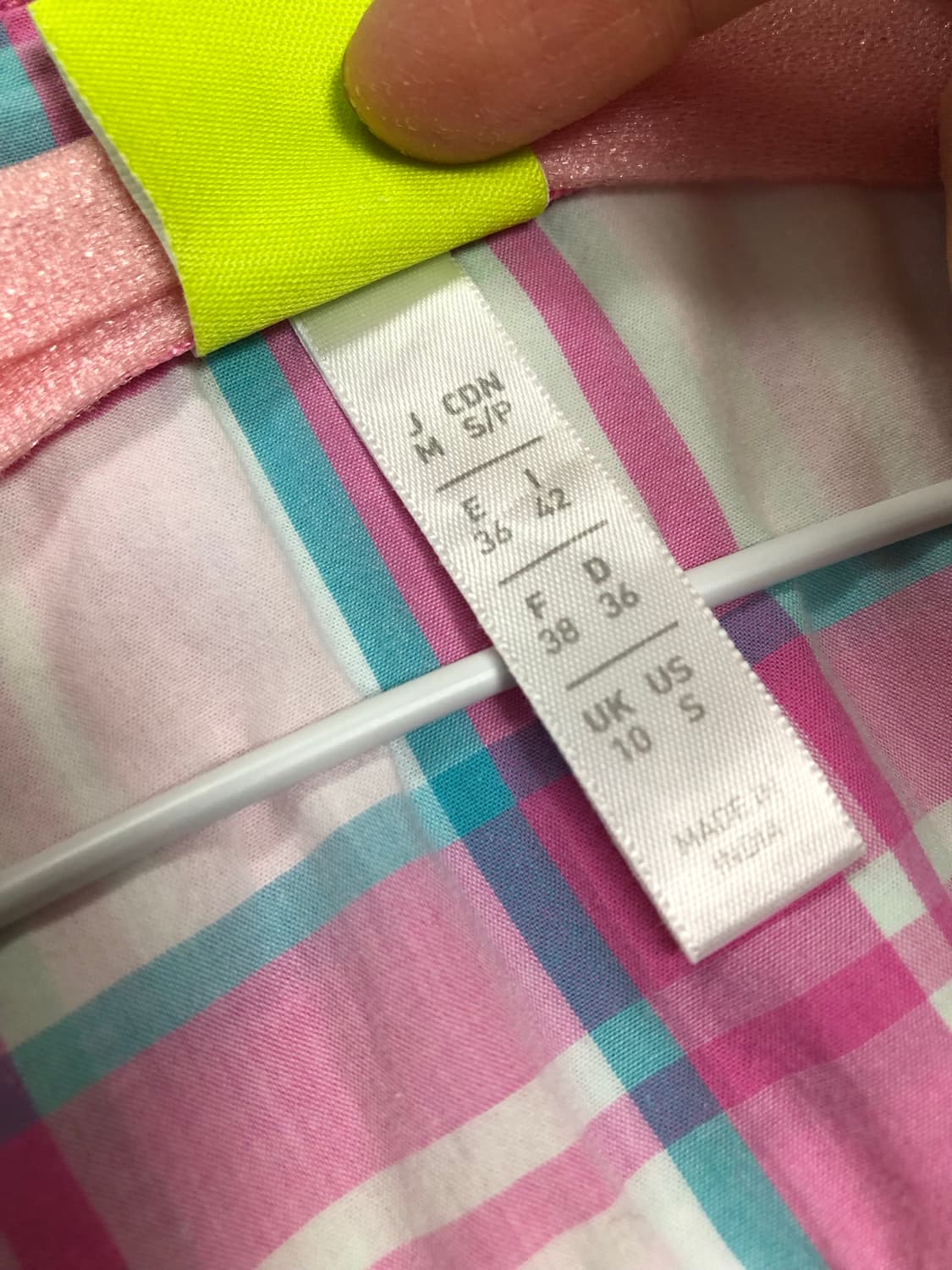 M 아디다스 분홍 하늘 체크 셔츠 남방 상품이미지5