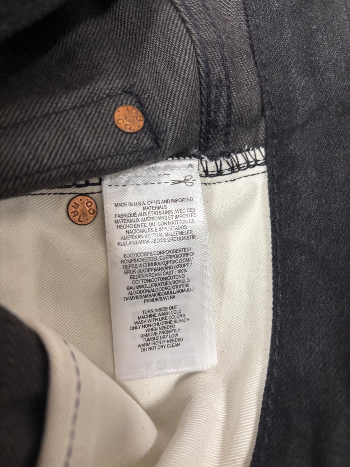 [30X30] RRL 슬림핏 셀비지 데님 블랙 상품이미지9