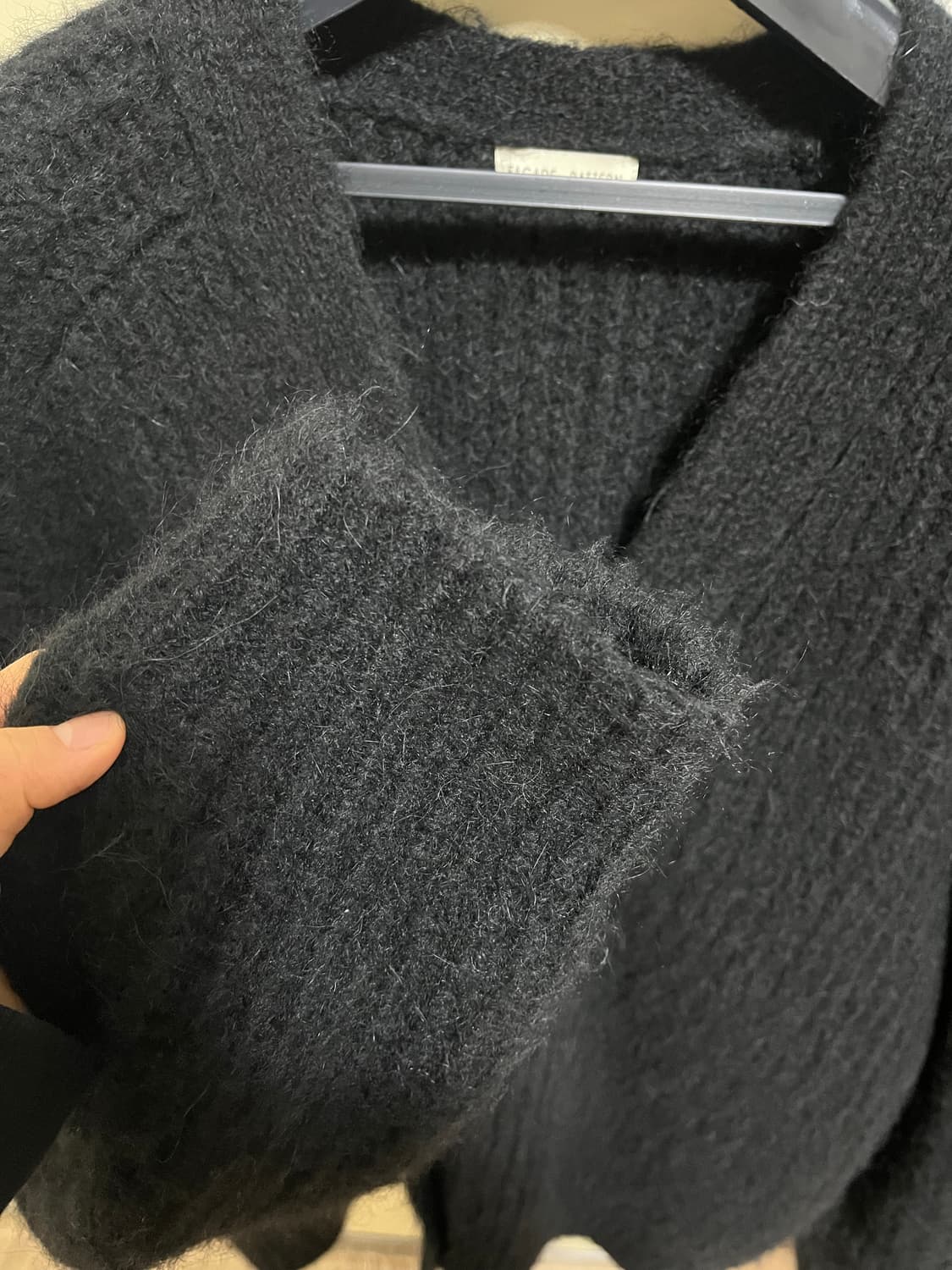 파사드패턴 알파카 클라우드 가디건 블랙 S 상품이미지10