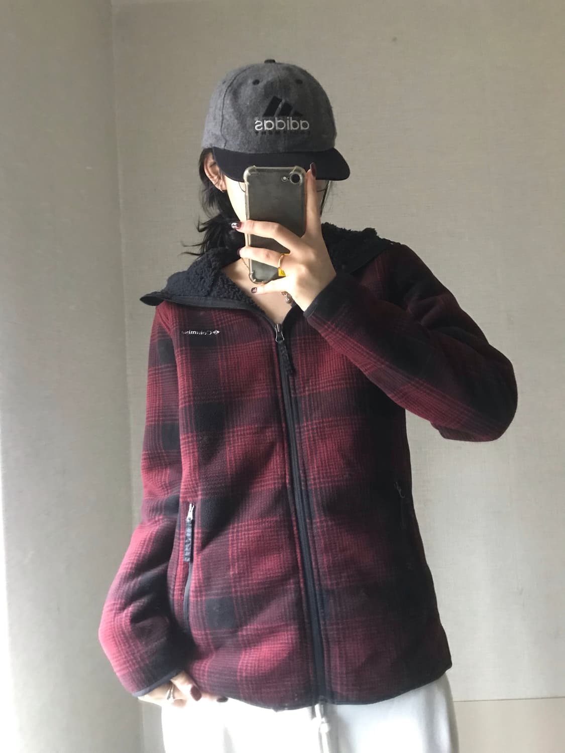 콜롬비아 체크 후리스 상품이미지1