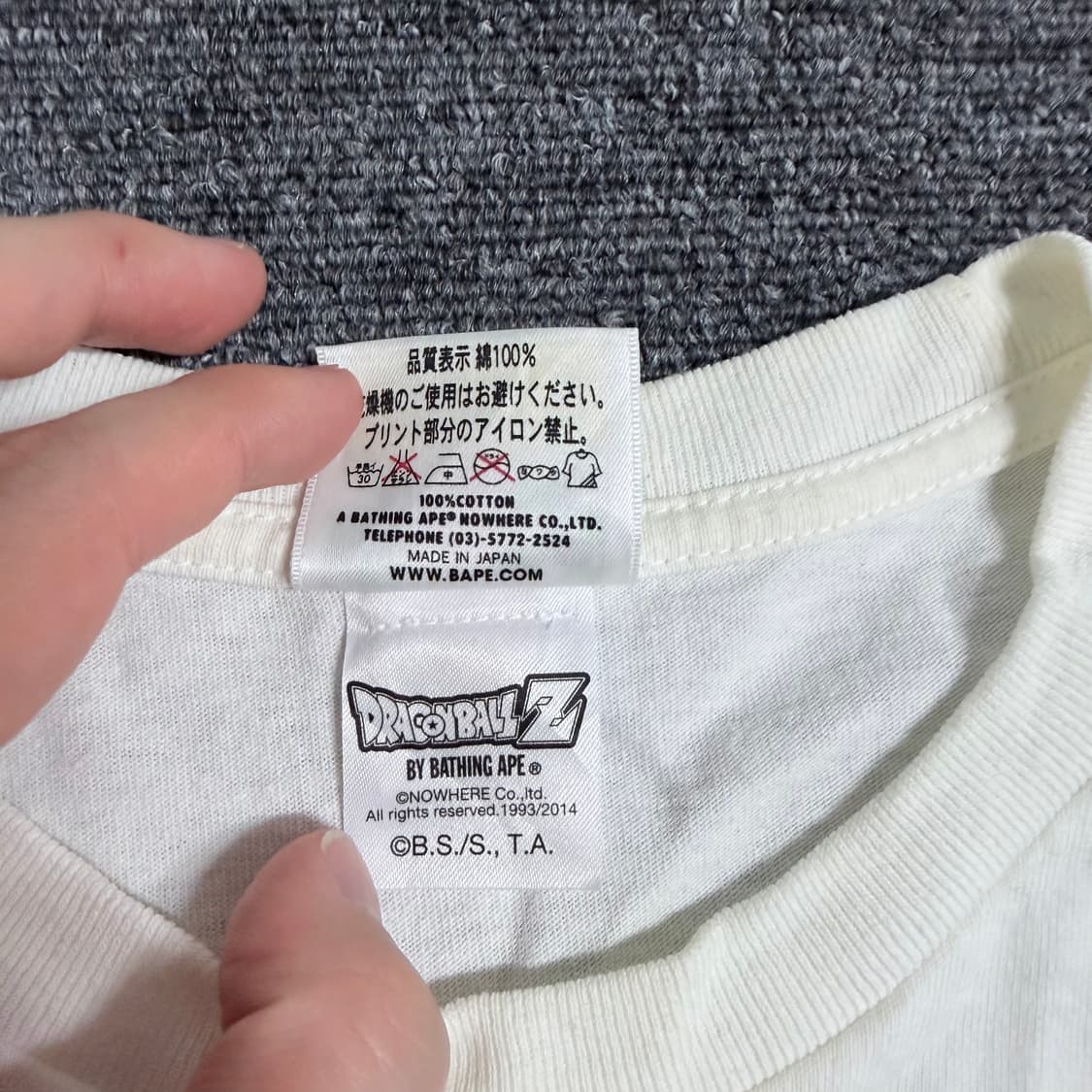 베이프x드래곤볼 베이비 마일로 반팔티 상품이미지4