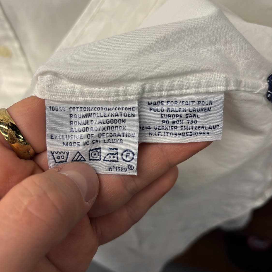 90s 폴로 랄프로렌 골프클럽 크레스트 화이트 코튼셔츠 N440 상품이미지10