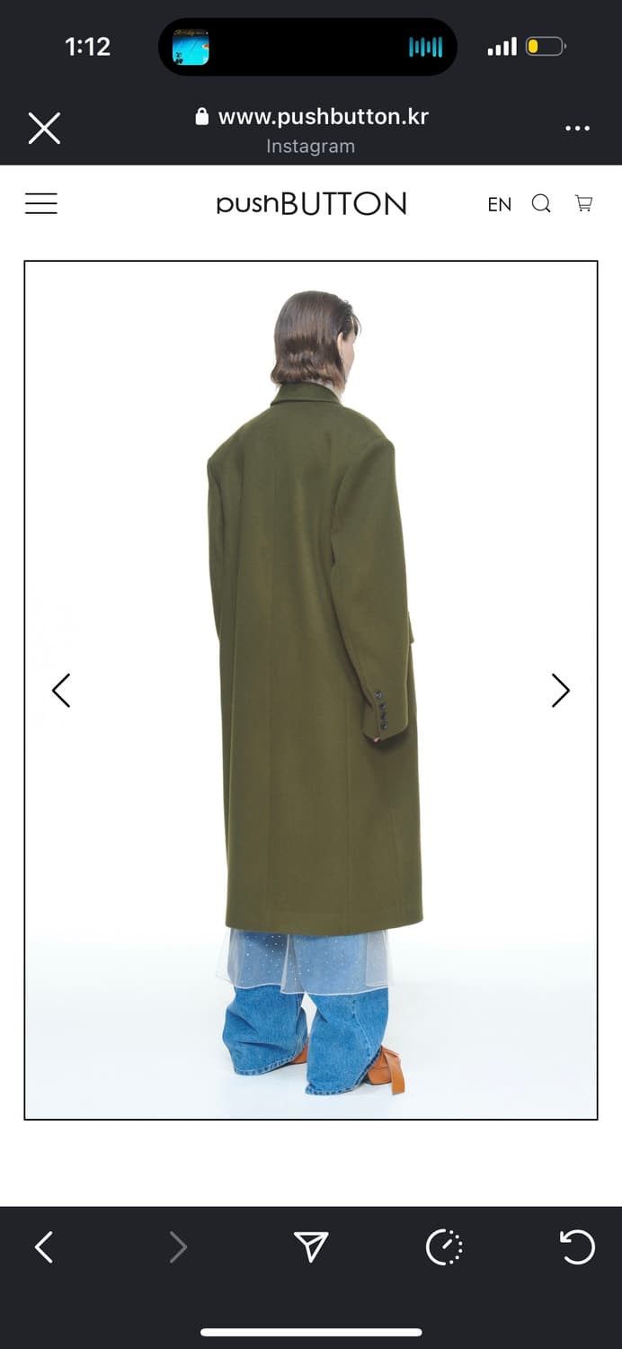 pushbutton 카키  오바사이즈 코트 xs 상품이미지3