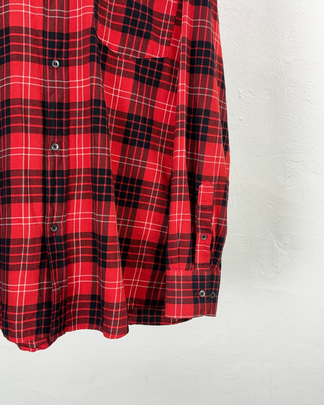 드리스 반 노튼 레드 체크 체스트 포켓 오버 셔츠 상품이미지5