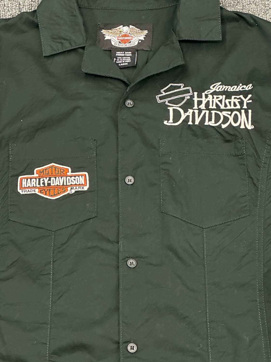  L)할리데이비슨 빈티지 자수 패치 여성 반팔셔츠 상품이미지2