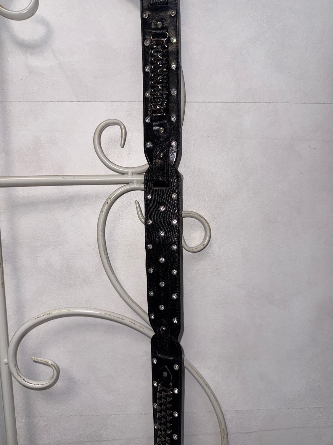 Black cubic stud buckle belt 상품이미지5