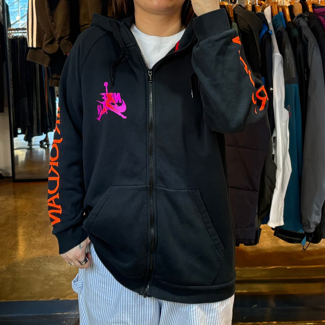 조던 사이드라인 블랙 후드집업 상품이미지1