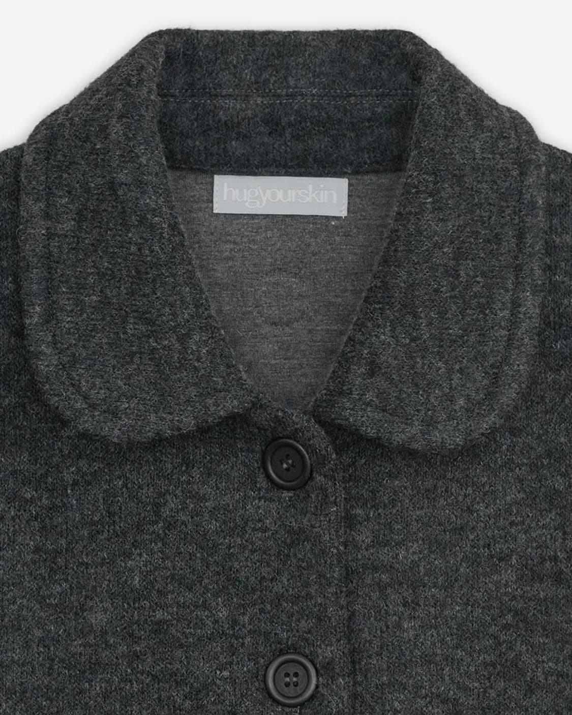 허그유어스킨 라운드 카라 니트 자켓(차콜) 상품이미지3