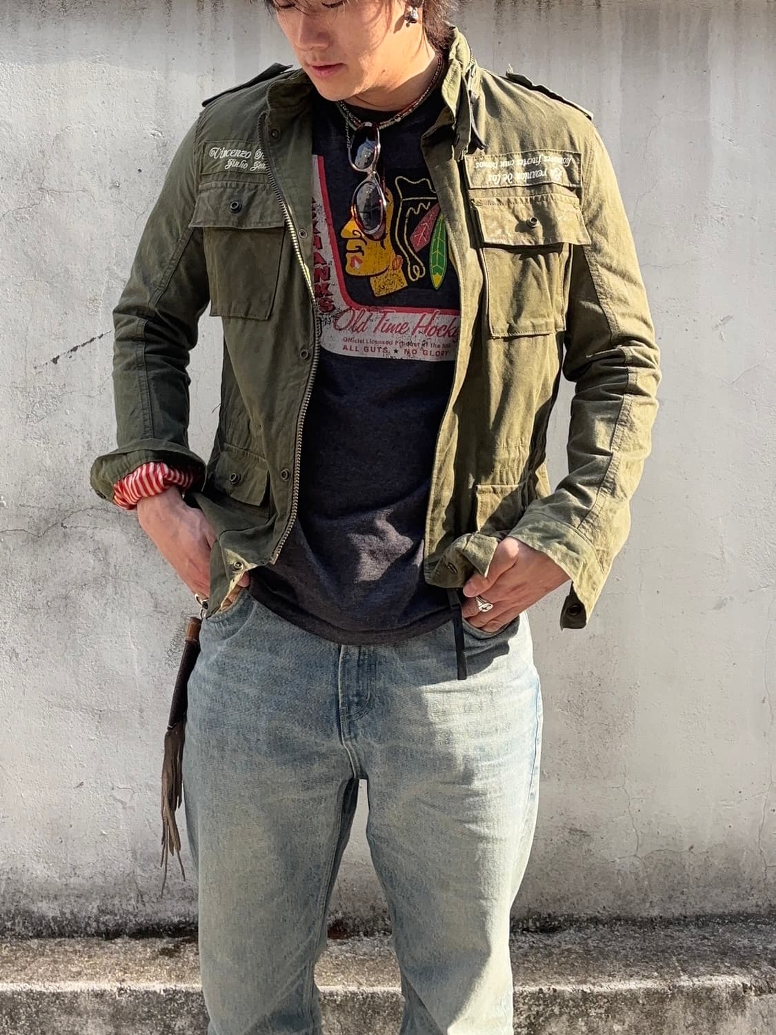 Vintage Jinho Jeans 성모마리아 가죽패치 필드자켓 상품이미지2