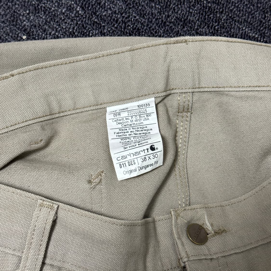 칼하트 빈티지 덩가리핏 워크 팬츠 38/30 상품이미지6