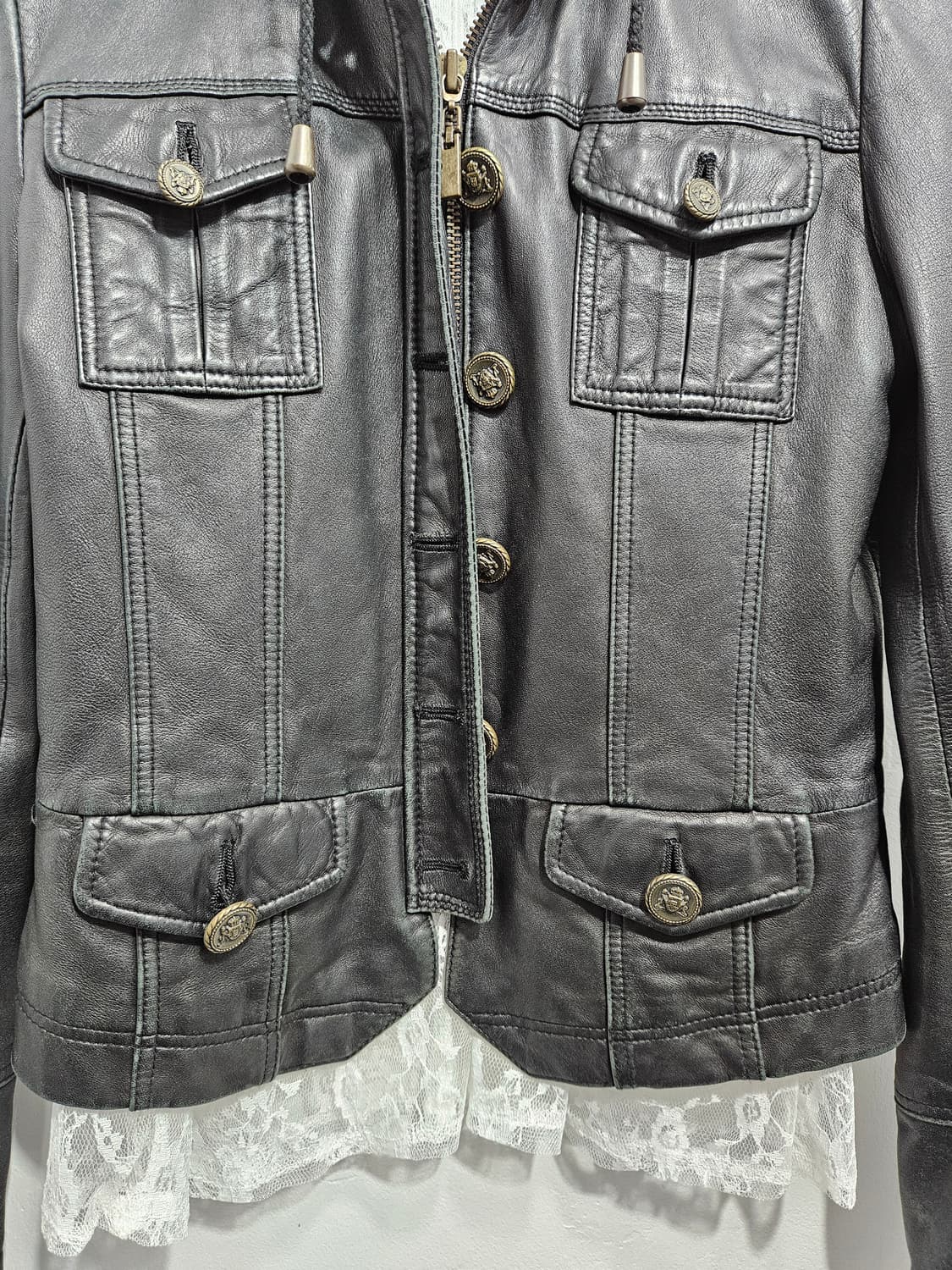 후드 탈부착 양가죽 자켓 상품이미지4