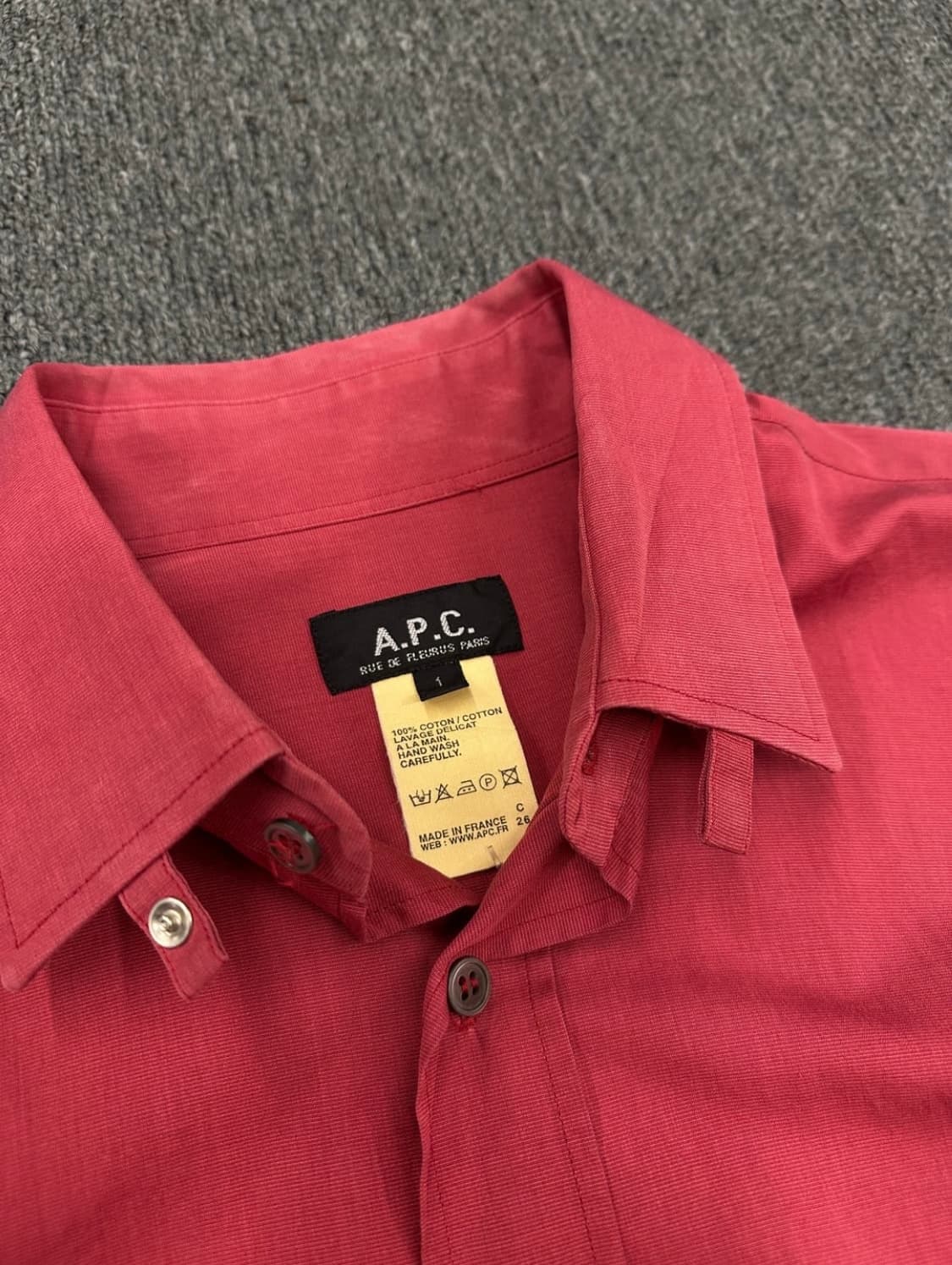 (1) A.P.C. 아페쎄 실크 셔츠 레드 상품이미지5