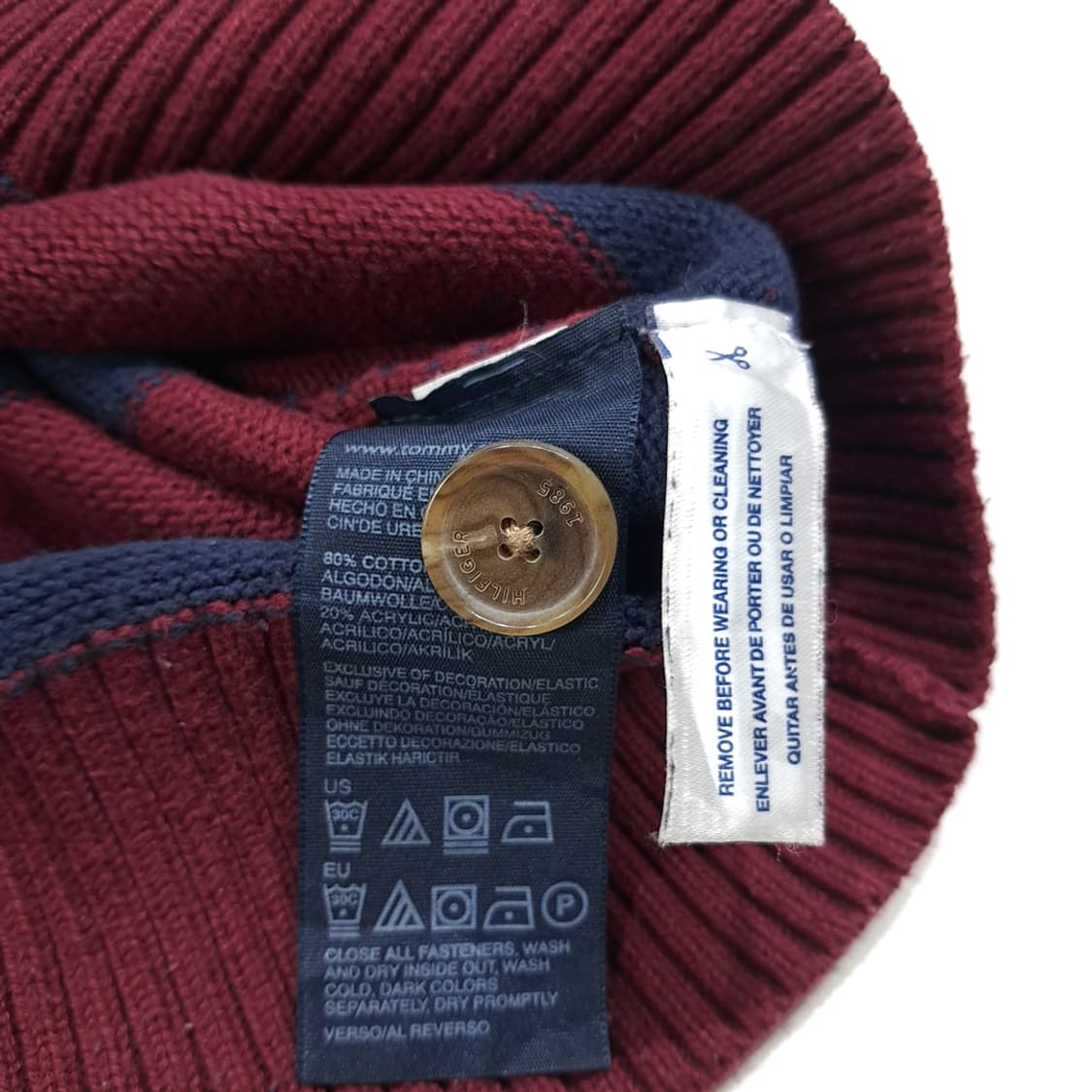 CL115 L 타미힐피거 코튼 혼방 프레피 가디건 상품이미지6