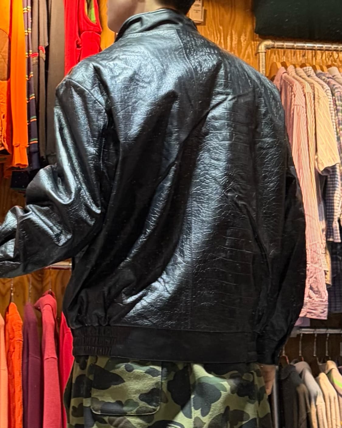 XL REDOX 레드옥스 라인 패턴 램스킨 레더자켓 상품이미지2