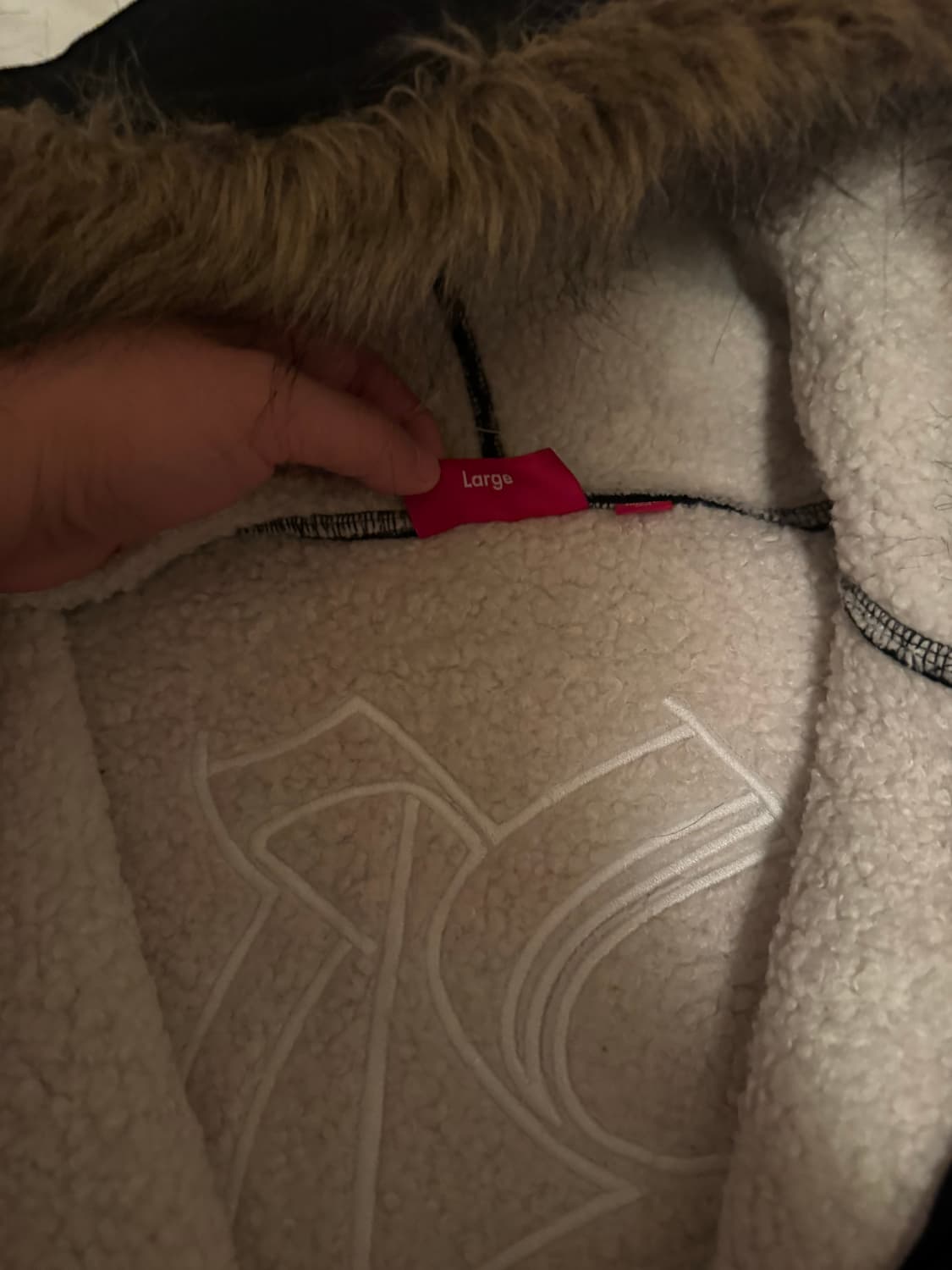 슈프림 25fw 포우 퍼 후드집업 블랙 L 새상품 상품이미지3