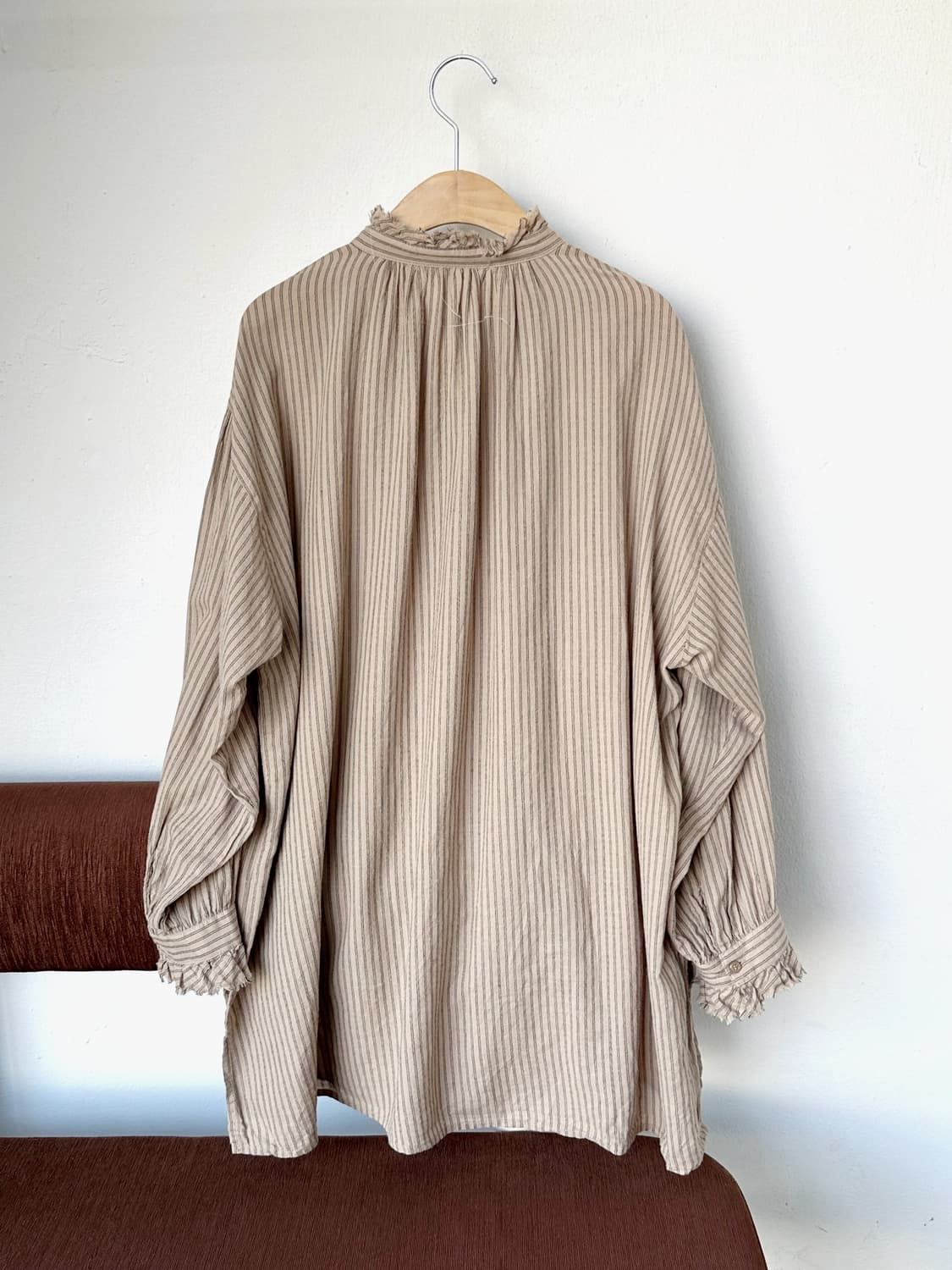 High gauge cotton lace design long shirt 상품이미지9