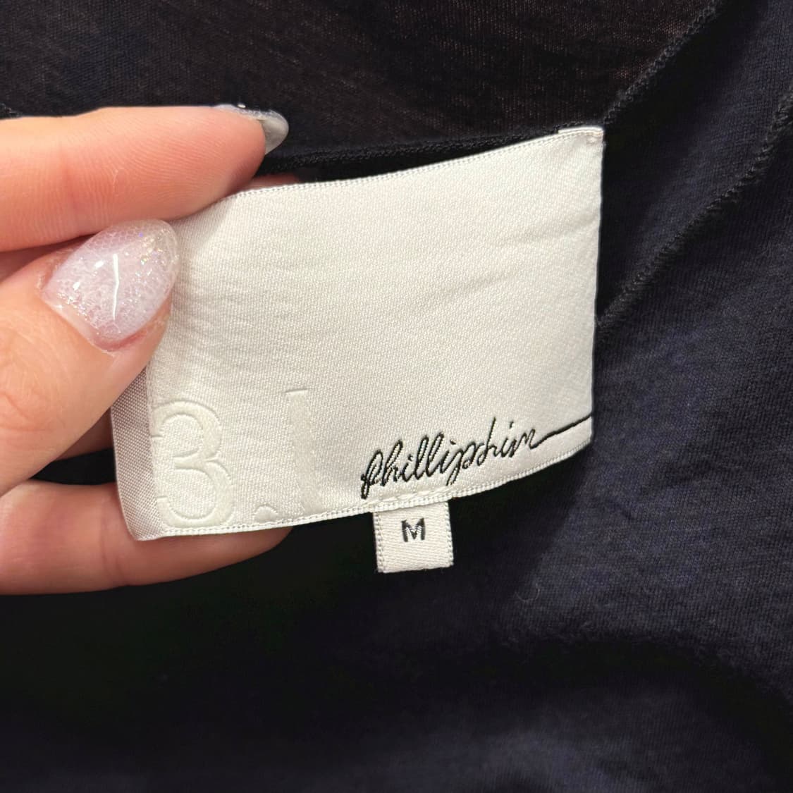 3.1 필립림 숄더 비즈 장식 드레이프 슬리브리스 원피스 네이비 상품이미지7