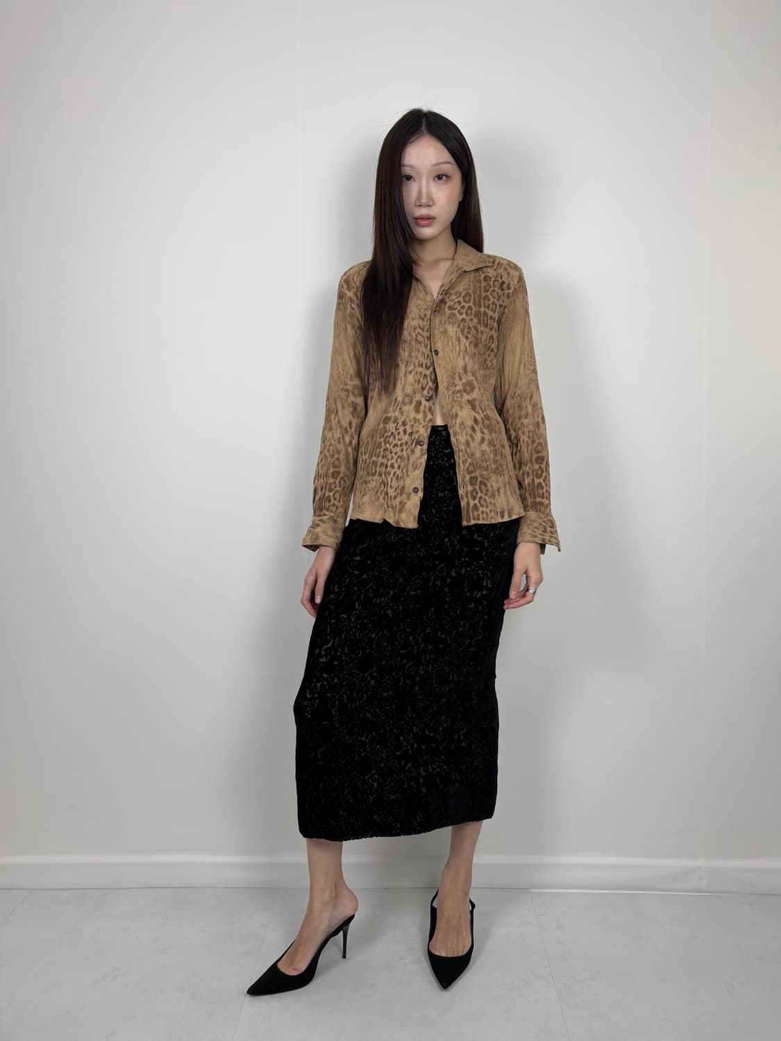 LEOPARD WRINKLED SUEDE SHIRT 상품이미지3