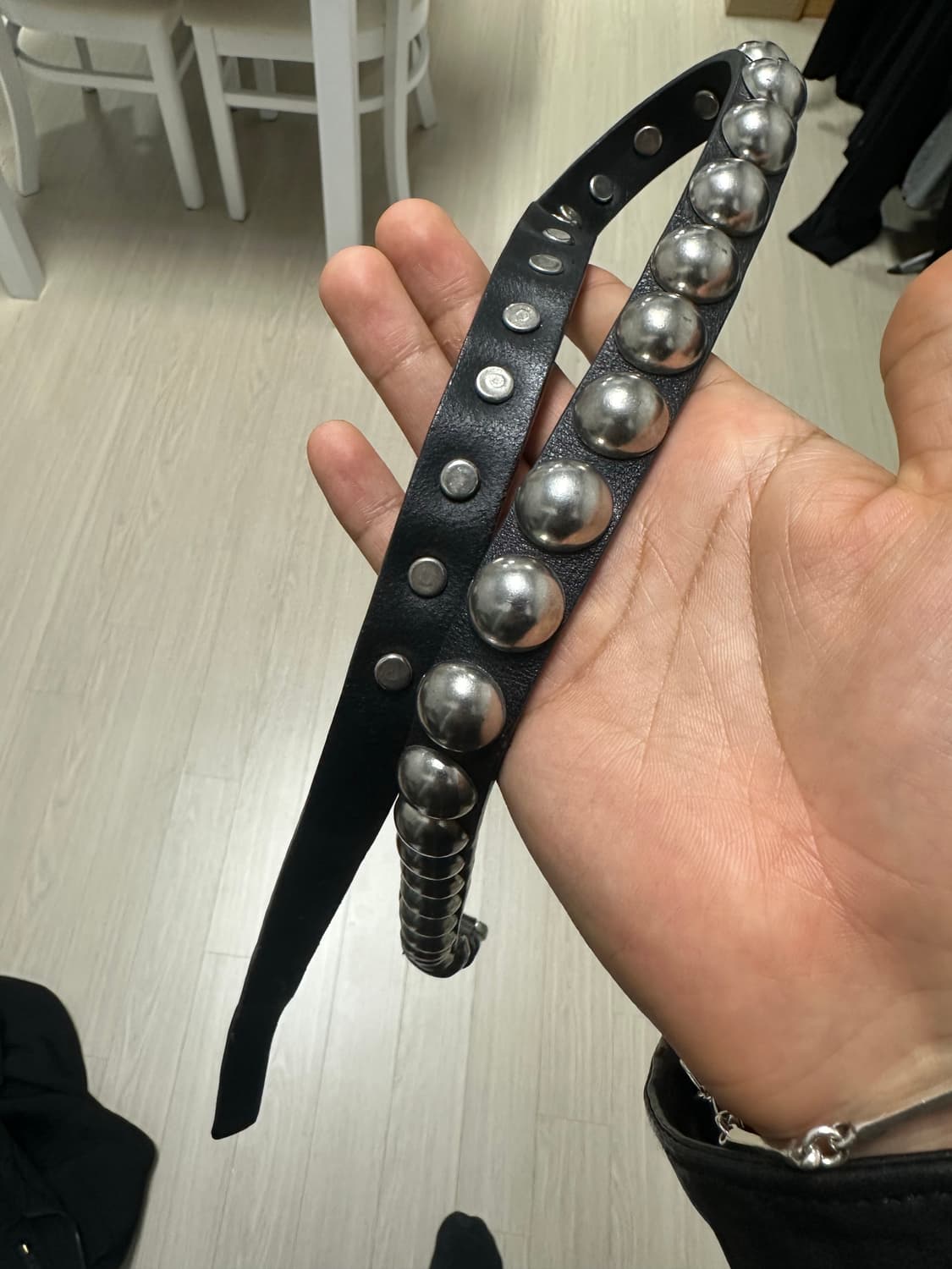 앤드뮐 미스터 스터드 슬림 레더 벨트 os  상품이미지6