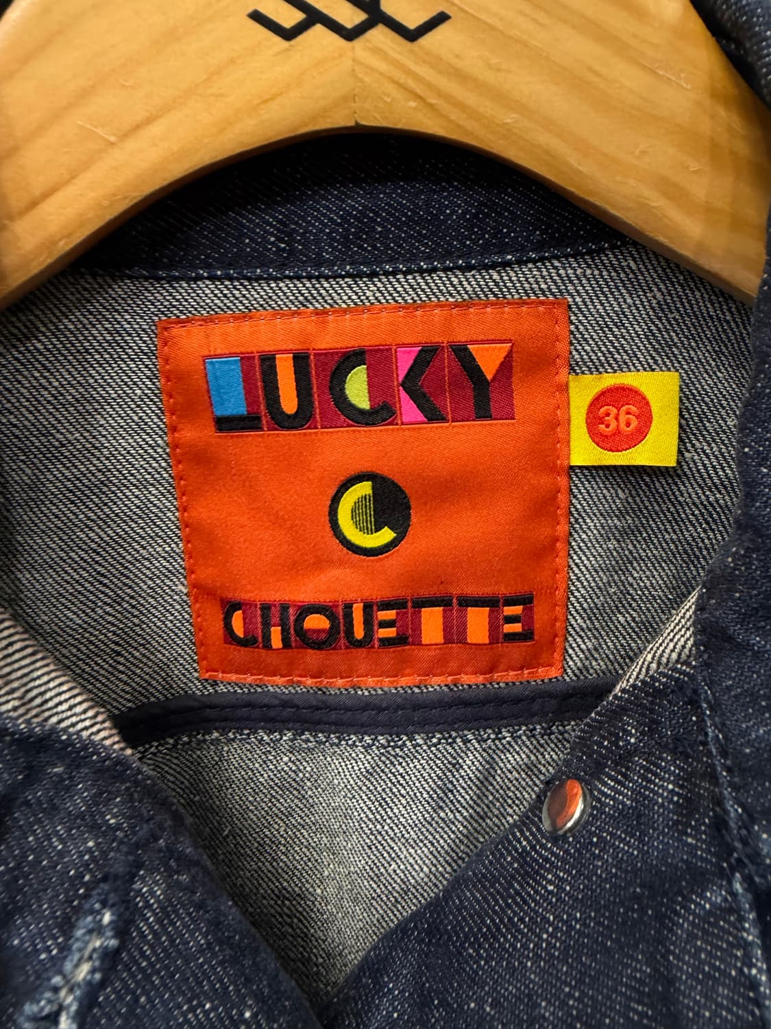 정품) 럭키슈에뜨 자수 데님 청자켓 36 상품이미지6