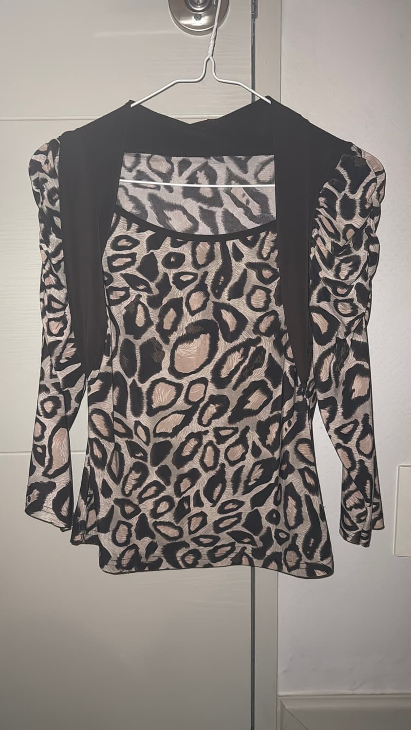 y2k 나나 펑크 갸루 레오파드 딱붙 티셔츠 상품이미지1