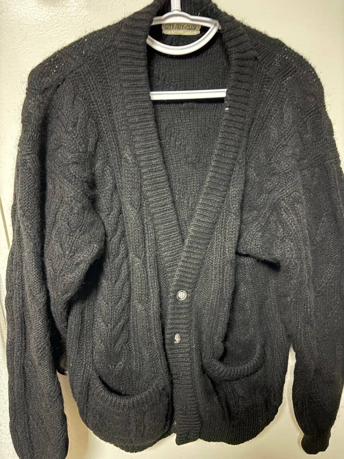 울100% 블랙 헤비 가디건  상태 굿!! 상품이미지1