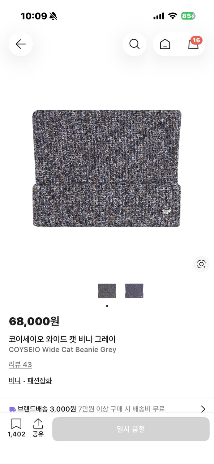 코이세이오 캣비니 그레이 상품이미지1