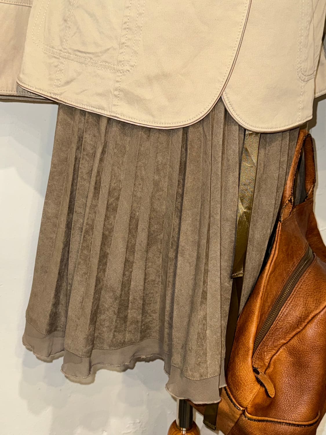 스웨이드 플리츠 스커트 상품이미지2