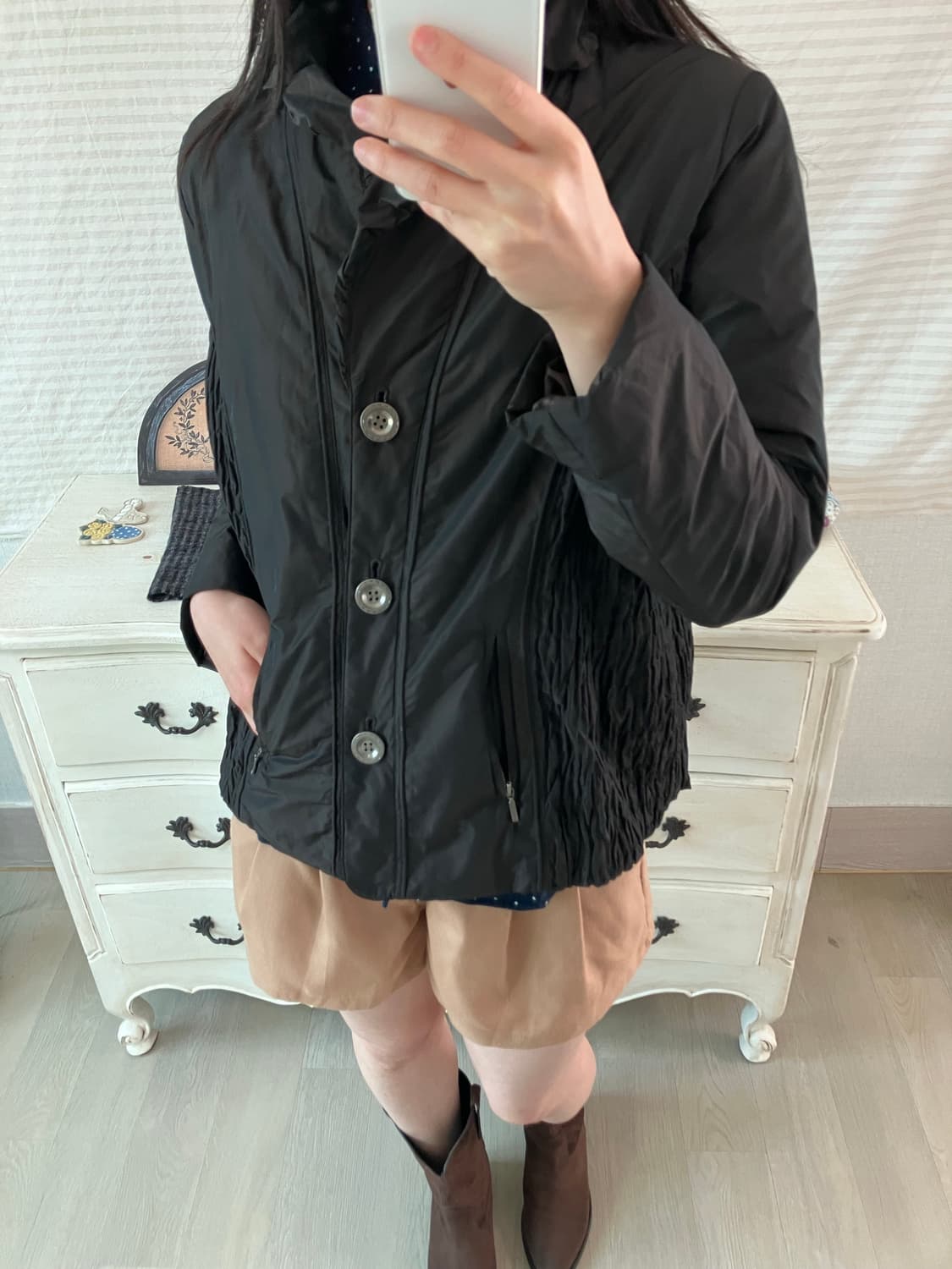 빈티지 브라운 프릴 자켓 y2k 스트릿 갸루 펑키 상품이미지5