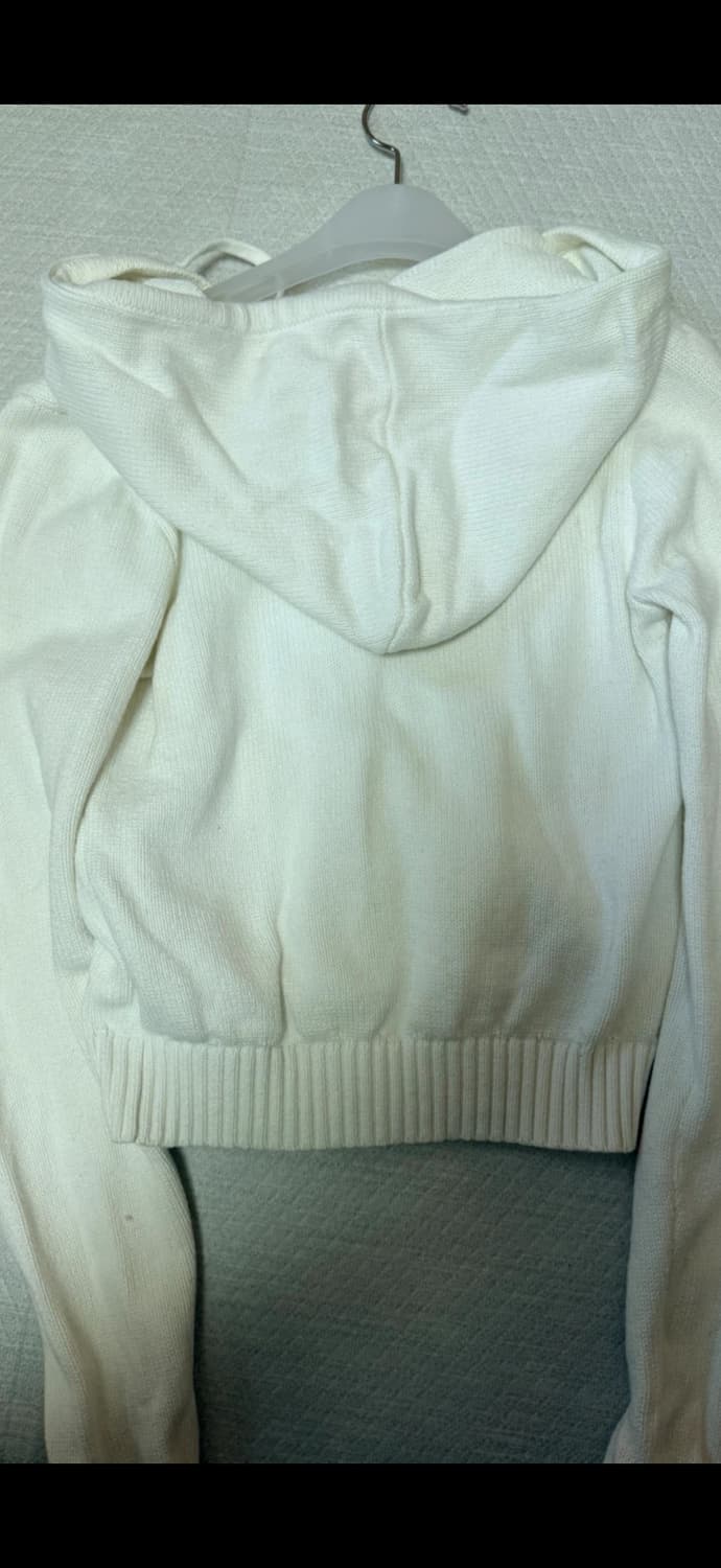 페일제이드 코튼 니트 크롭 후드집업 화이트 2사이즈 상품이미지4