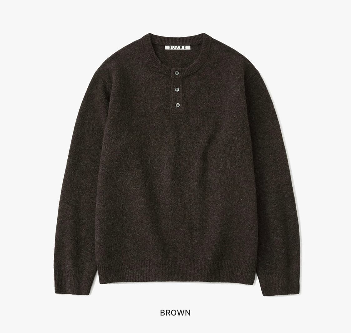 수아레 헨리넥 니트 브라운 XL 상품이미지1