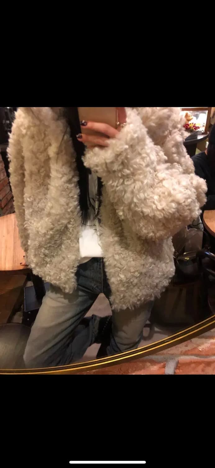 오솔 뽀글이 퍼 자켓 아이보리 상품이미지6