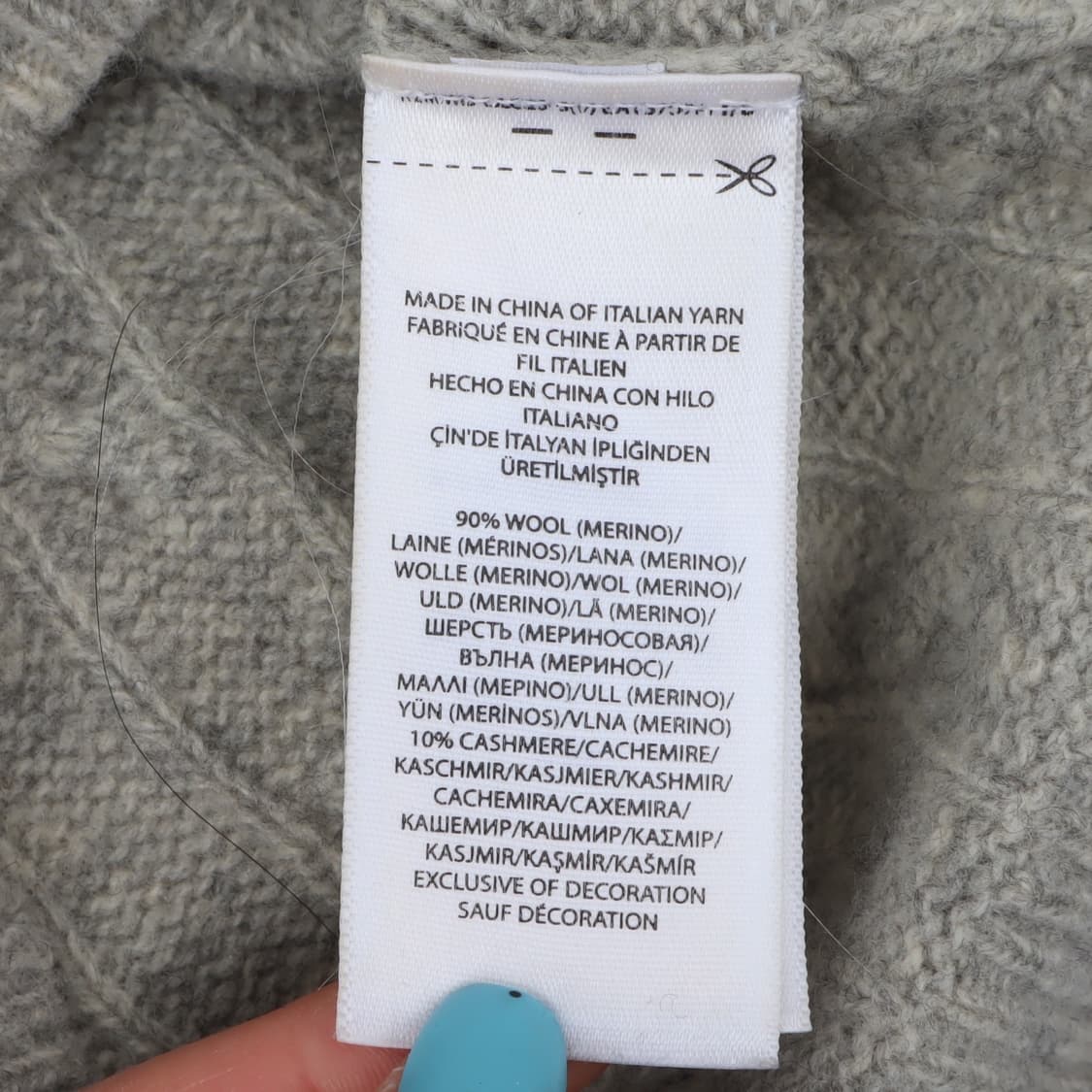 폴로 랄프로렌 그레이 울 캐시미어 케이블 브이넥 니트 상품이미지9