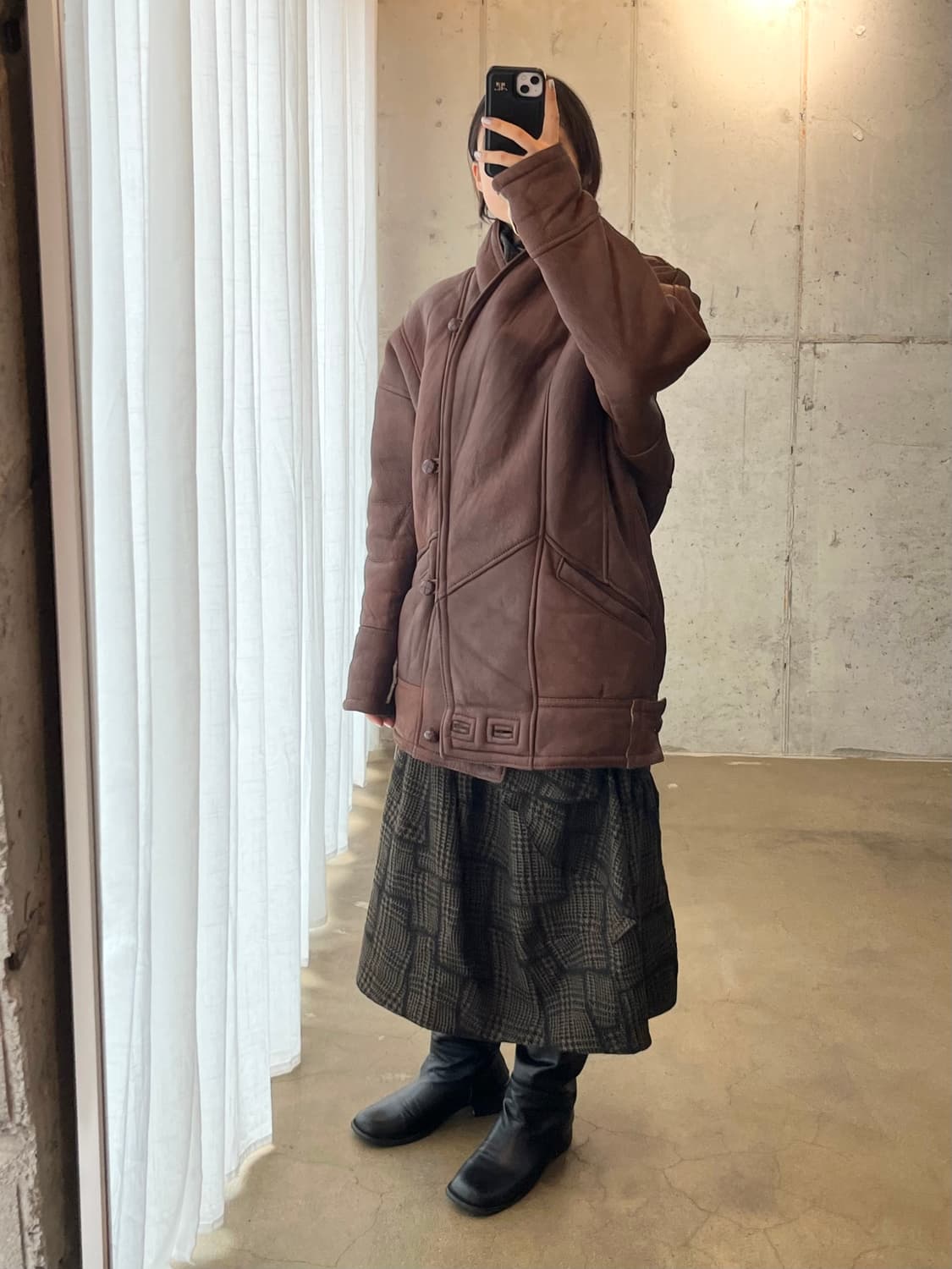 90s lambskin 양가죽 시어링 자켓  상품이미지2