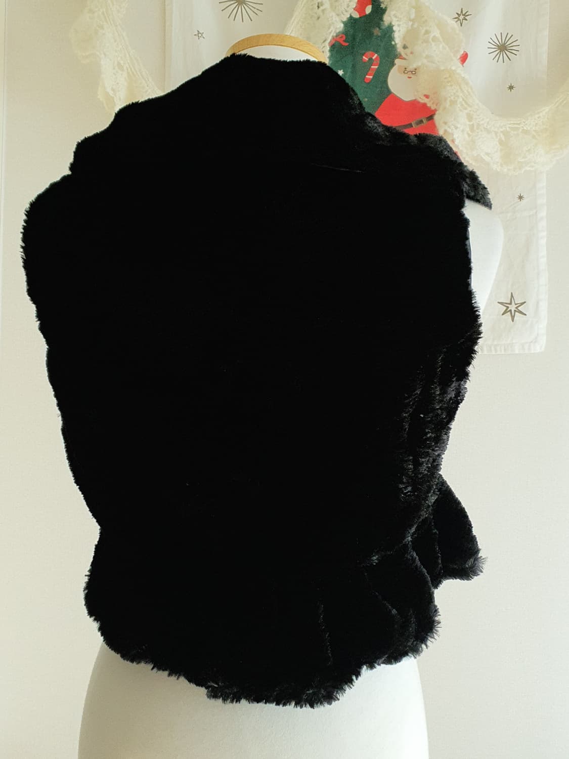 [빈티지] 블랙 퍼 볼레로 리본 장식 상품이미지4