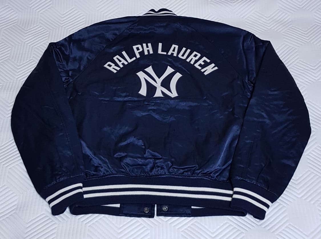 [새상품/M] 폴로 x MLB 뉴욕 양키스 바시티 새틴 자켓 팝니다. 상품이미지3